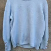 Clearance By Angie bluse strik baby blue Strik
