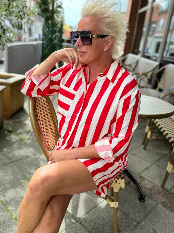 Outlet By Candy skjorte + shorts stripe Bluser | Skjorter