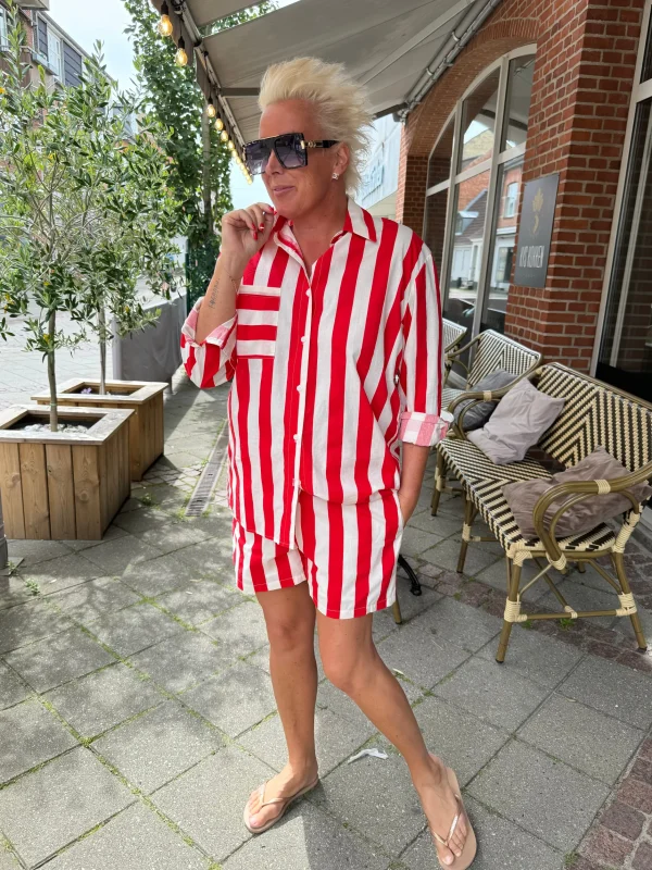 Outlet By Candy skjorte + shorts stripe Bluser | Skjorter
