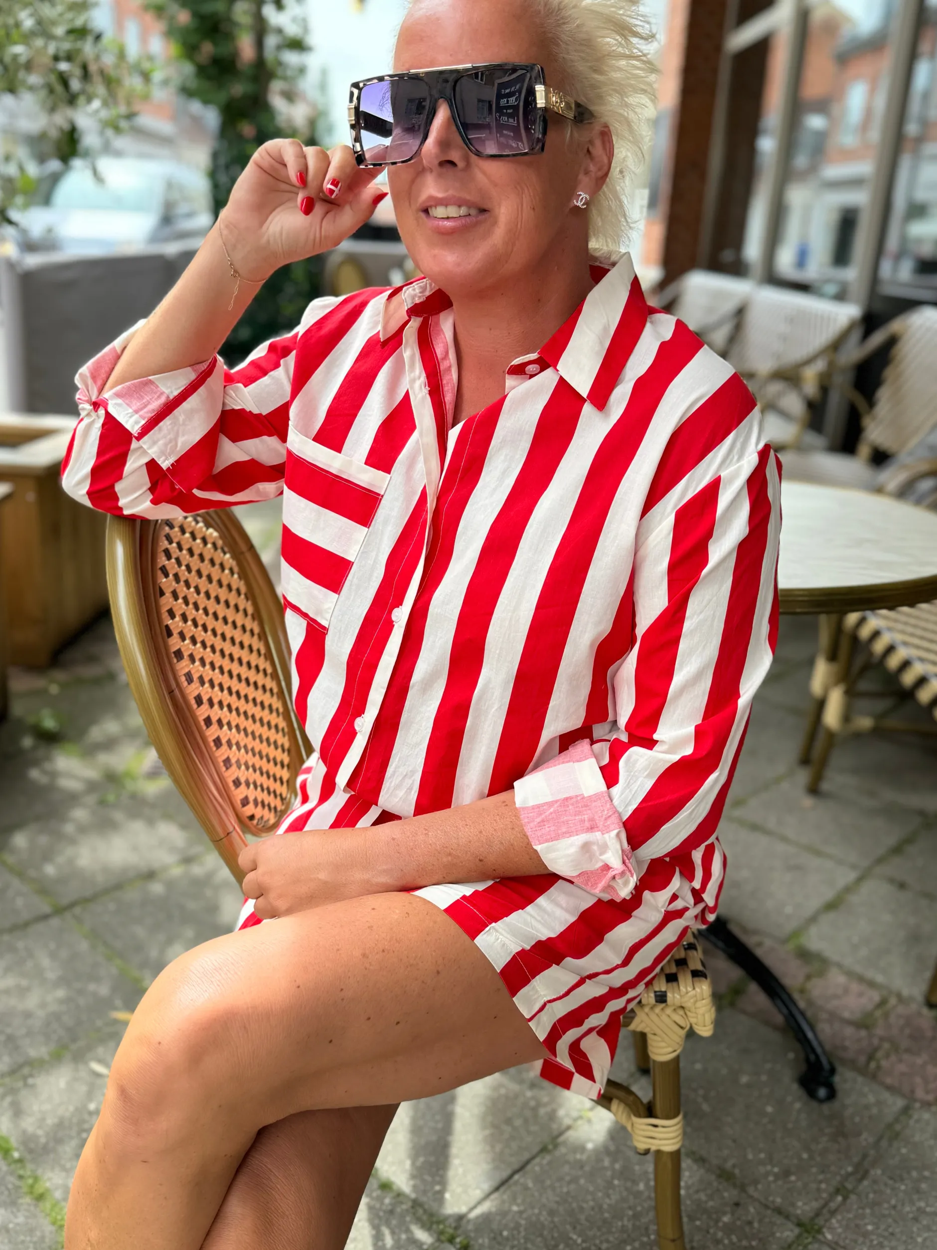 by_engbork_candy_skjorte__3.webp Outlet By Candy skjorte + shorts stripe Bluser | Skjorter