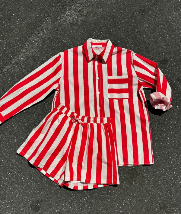 Outlet By Candy skjorte + shorts stripe Bluser | Skjorter