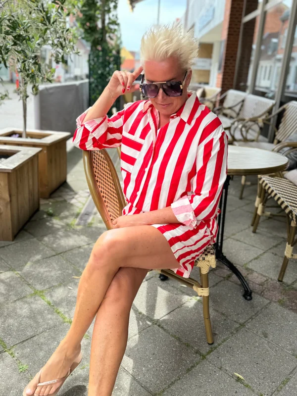 Outlet By Candy skjorte + shorts stripe Bluser | Skjorter