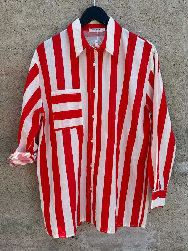 Outlet By Candy skjorte + shorts stripe Bluser | Skjorter