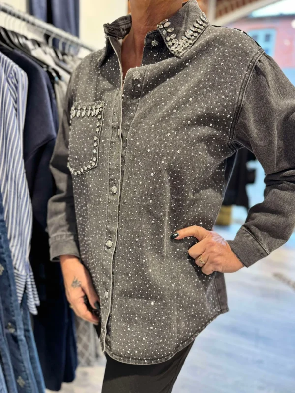 New By Demi denim washed grey Bluser | Skjorter