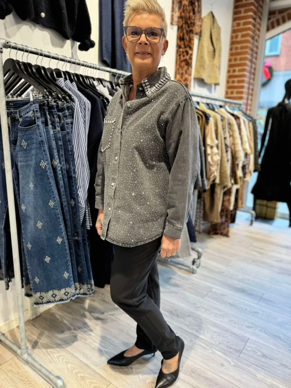 New By Demi denim washed grey Bluser | Skjorter