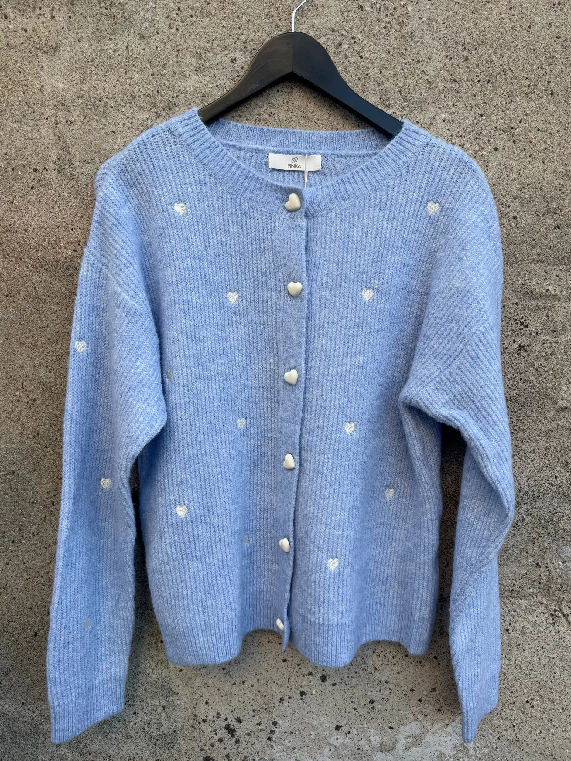 by_engbork_heart_cardigan_1.webp Sale By HEART cardigan melange Cardigans | Strik