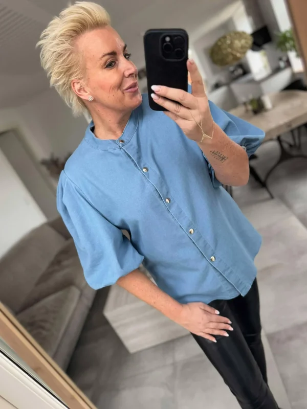 Clearance By Magnolia puf bluse denim Bluser