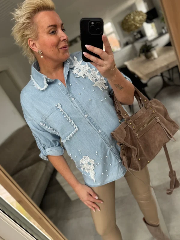 Online By Pearl skjorte denim light Bluser | Skjorter