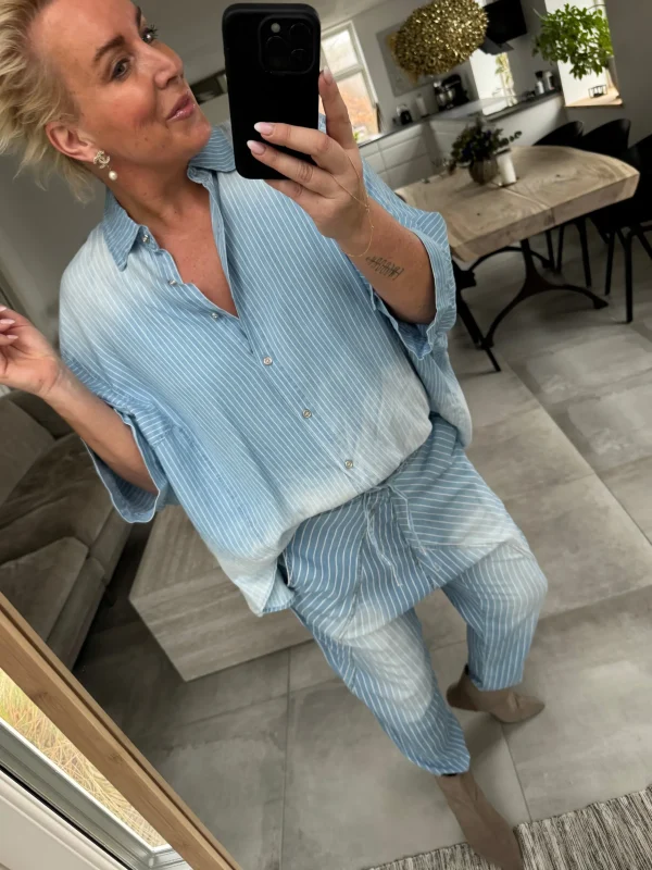 Clearance By Willow skjorte stripe denim light Bluser | Skjorter