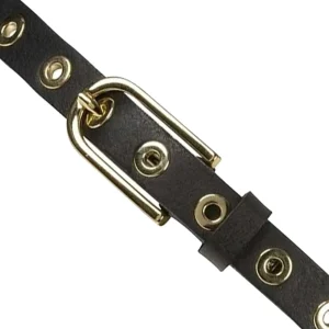 Sale 11478 Narrow eyelet belt gold Bælter