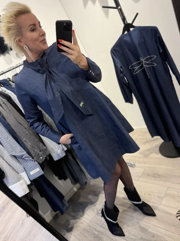 Discount 2407711 Bow denim dress Kjoler | Kjoler