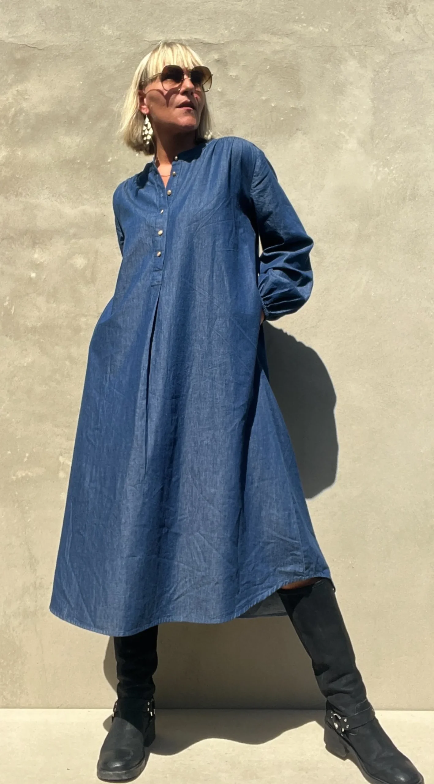 gaspar__luna_denim_dress__11.webp Best 2407702 Luna denim dress Kjoler | Kjoler