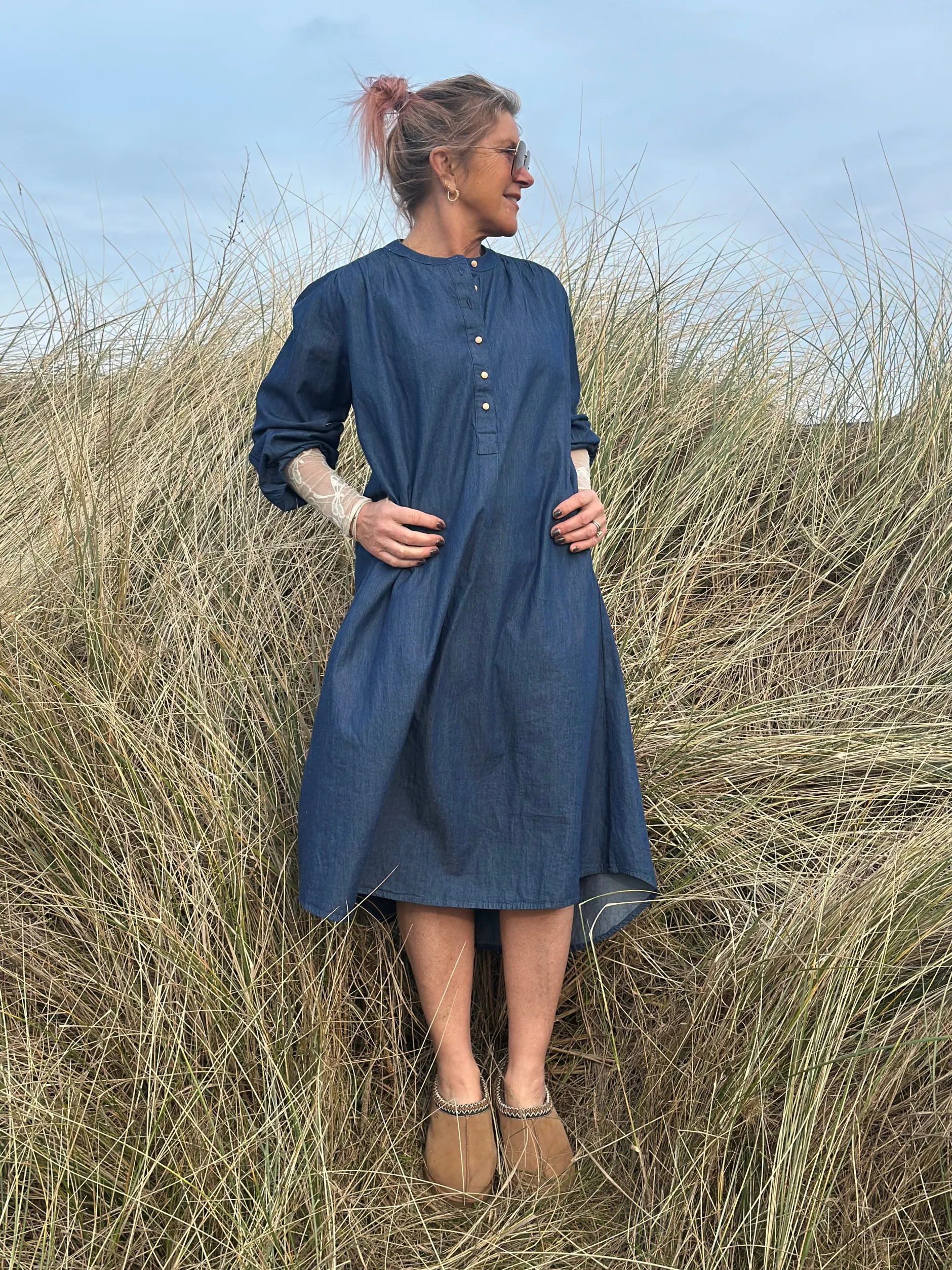 gaspar__luna_denim_dress__2.webp Best 2407702 Luna denim dress Kjoler | Kjoler