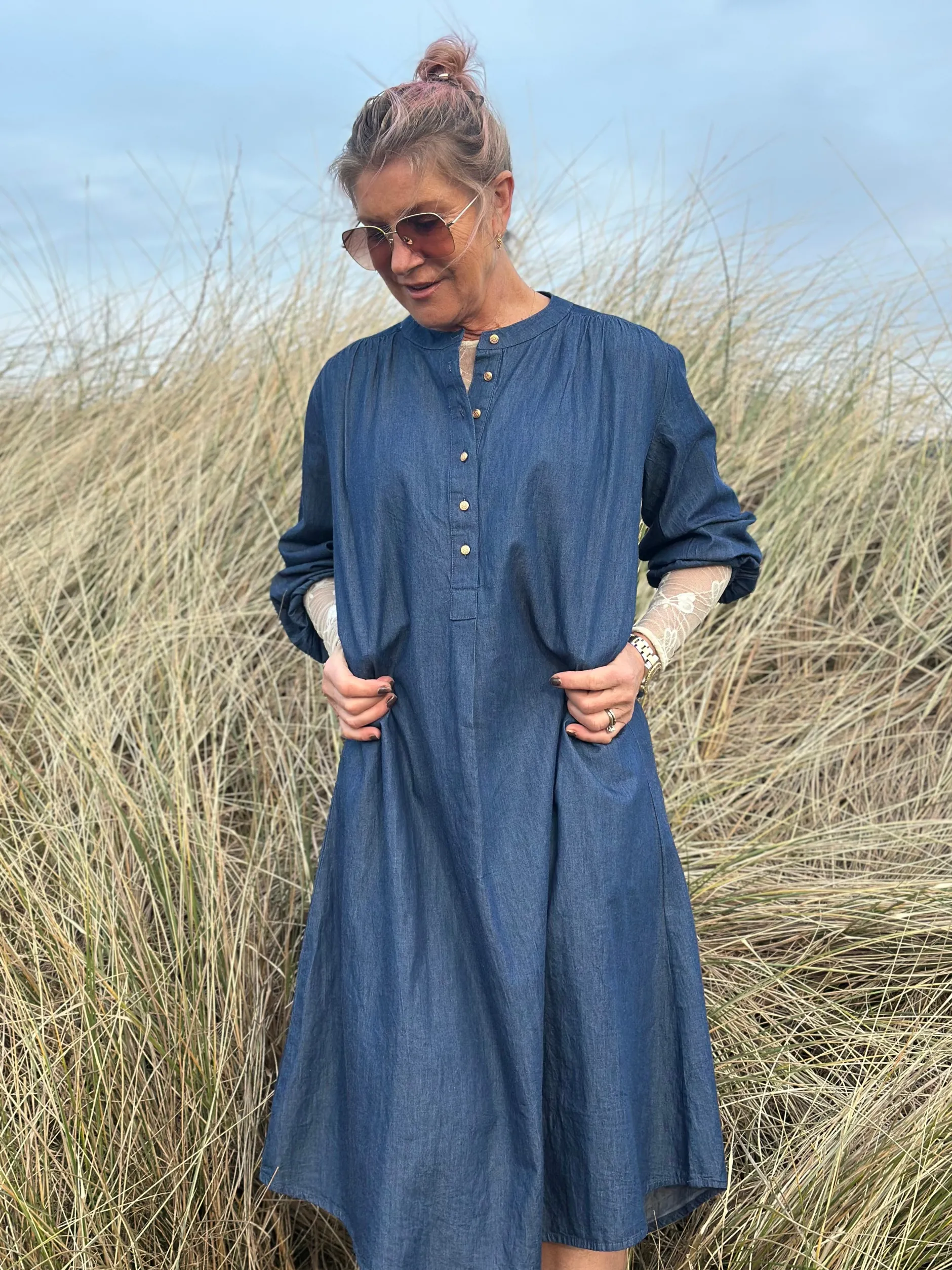 gaspar__luna_denim_dress__4.webp Best 2407702 Luna denim dress Kjoler | Kjoler