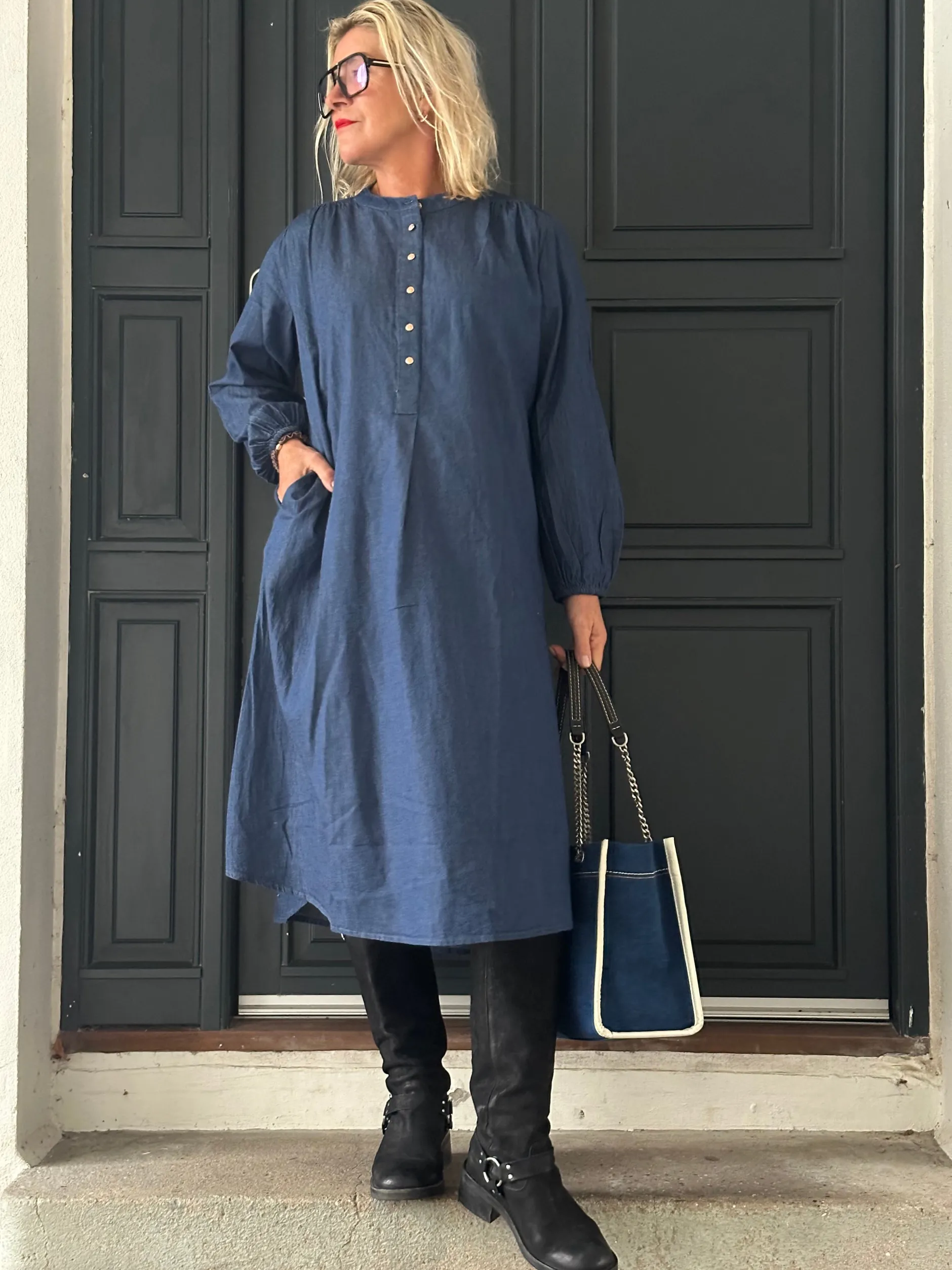gaspar__luna_denim_dress__7.webp Best 2407702 Luna denim dress Kjoler | Kjoler