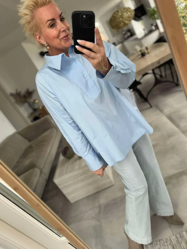 Hot 34610 Beate skjorte dusty Bluser | Skjorter