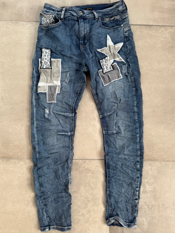 Outlet 8884 Rachel jeans patches denim Bukser | Jeans
