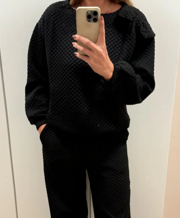 Hot 9906 Shirly quilted sweat bow Sweatshirts
